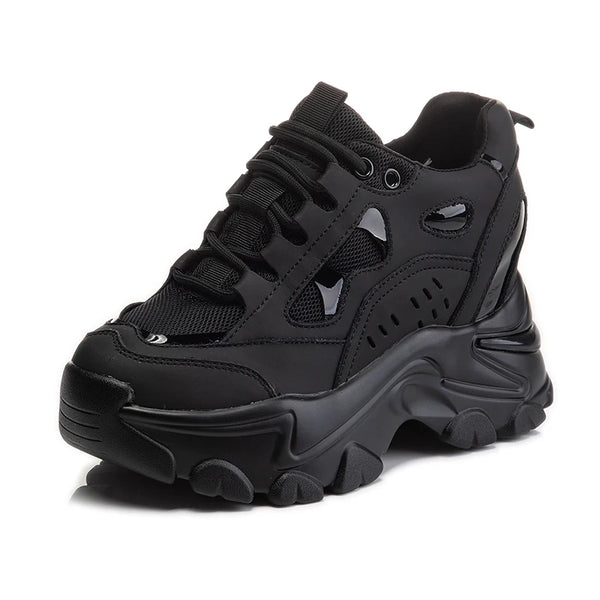 Comfortable Black Platform Sneakers