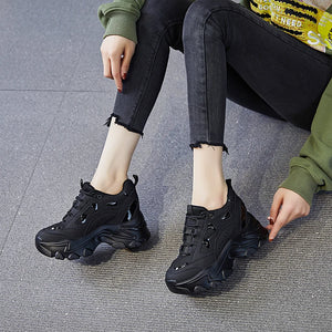 Comfortable Black Platform Sneakers