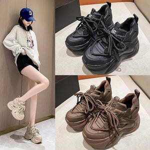 Comfortable Casual Black Platform Sneakers