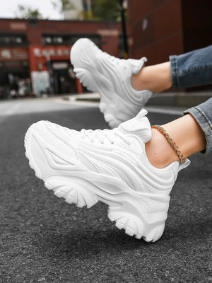Comfortable Platform White Sneakers
