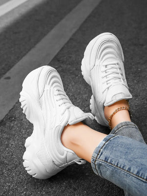 Comfortable Platform White Sneakers