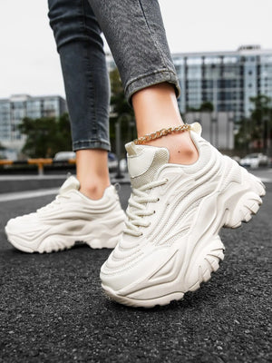 Comfortable Platform White Sneakers