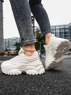 Comfortable Platform White Sneakers
