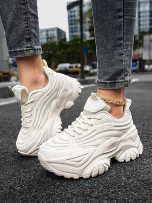 Comfortable Platform White Sneakers
