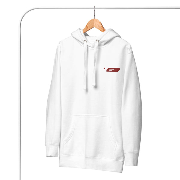 Comfortable White Embroidered Trend Hoodie