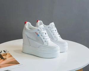 Comfortable White Platform Sneakers