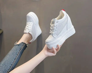 Comfortable White Platform Sneakers