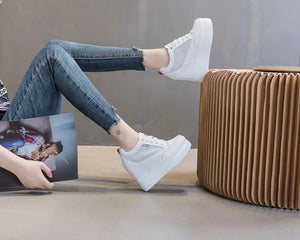 Comfortable White Platform Sneakers