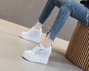 Comfortable White Platform Sneakers