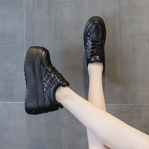 Comfy Black Platform Sneakers