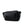 Small black chest bag with angular panels and a single zip