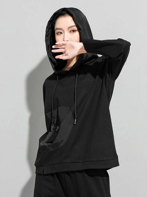 Contrast Pocket Women Hoodie