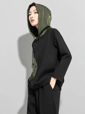 Contrast Pocket Women Hoodie