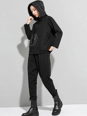 Contrast Pocket Women Hoodie