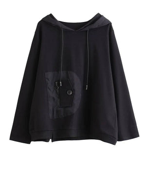 Contrast Pocket Women Hoodie