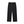 Black baggy sweatpants laid flat from the back, plain back with an elastic waistband and straight legs