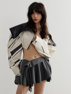 Contrasting Short Women Jacket Spring