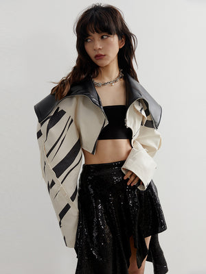 Contrasting Short Women Jacket Spring