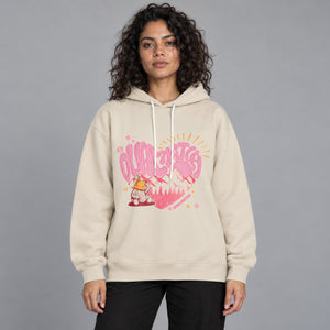 Cotton Fleece Heart Y2k Hoodie – worn by a woman