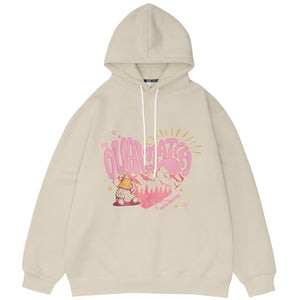Cotton Fleece Heart Y2k Hoodie