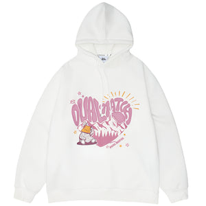 Cotton Fleece Heart Y2k Hoodie