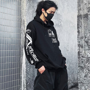 Cotton Hoodie Printed Techwear