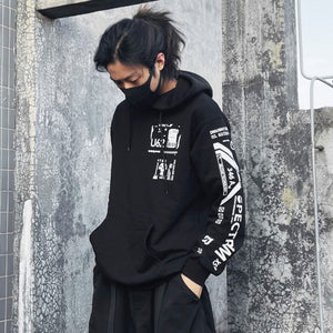 Cotton Hoodie Printed Techwear