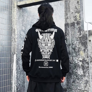 Cotton Hoodie Printed Techwear