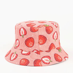 Cotton Strawberry Bucket Hat