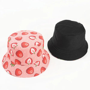 Cotton Strawberry Bucket Hat