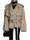 Cotton Trench Jacket Women Spring