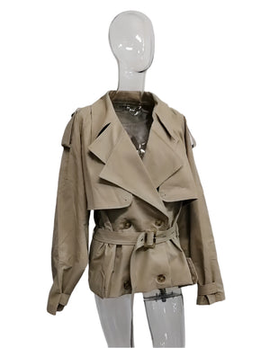 Cotton Trench Jacket Women Spring