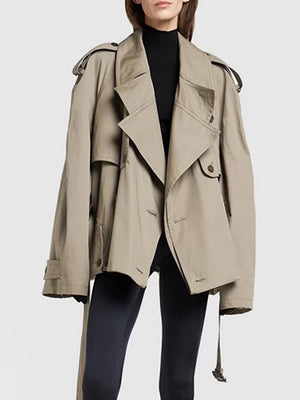 Cotton Trench Jacket Women Spring