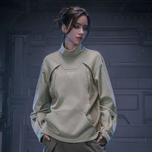 Cotton Turtleneck Cyberpunk Sweatshirt