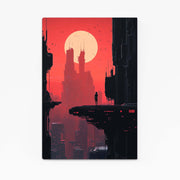 Crimson Horizon Cyberpunk Art