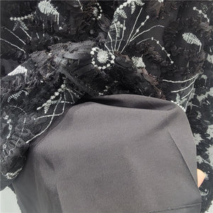 Crochet Lace Goth Maxi Skirt