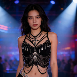 Crop Tops Dark Style Backless