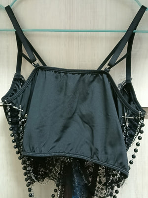 Crop Tops Dark Style Backless