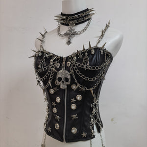 Crop Tops Women PU Leather
