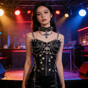 Crop Tops Women PU Leather