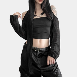 Cropped Black Hoodie