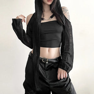 Cropped Black Hoodie
