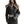 Cropped Black PU Leather Jacket For Women - product view on white background
