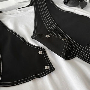 Cropped Cargo Vest V-neck