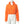 Orange kort pufferjakke på en mannequin, frontvisning med stå-op-krave, gennemgående lynlås og snøre i kanten