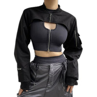 Cropped Techwear Jacket - product view on white background