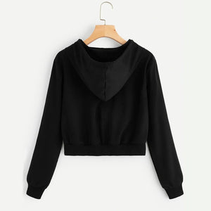 Cropped White Hoodie