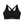 Black colourway laid flat from the front, scoop neck, curved front seams and the CYBER band