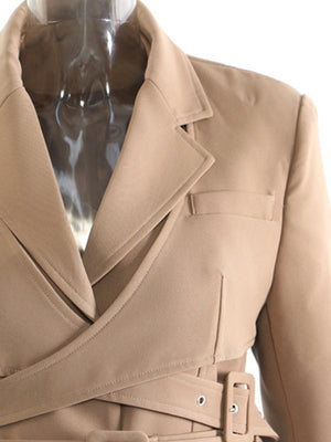 Cross Bandage Blazer Jacket Women Spring