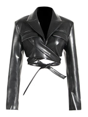 Cross Lace Up Jacket Women Spring